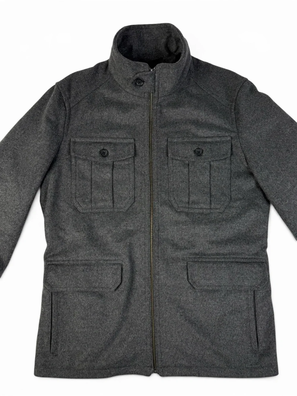 Banana Republic Heritage Wool Moto Field Jacket Gray Quilted Men’s Small